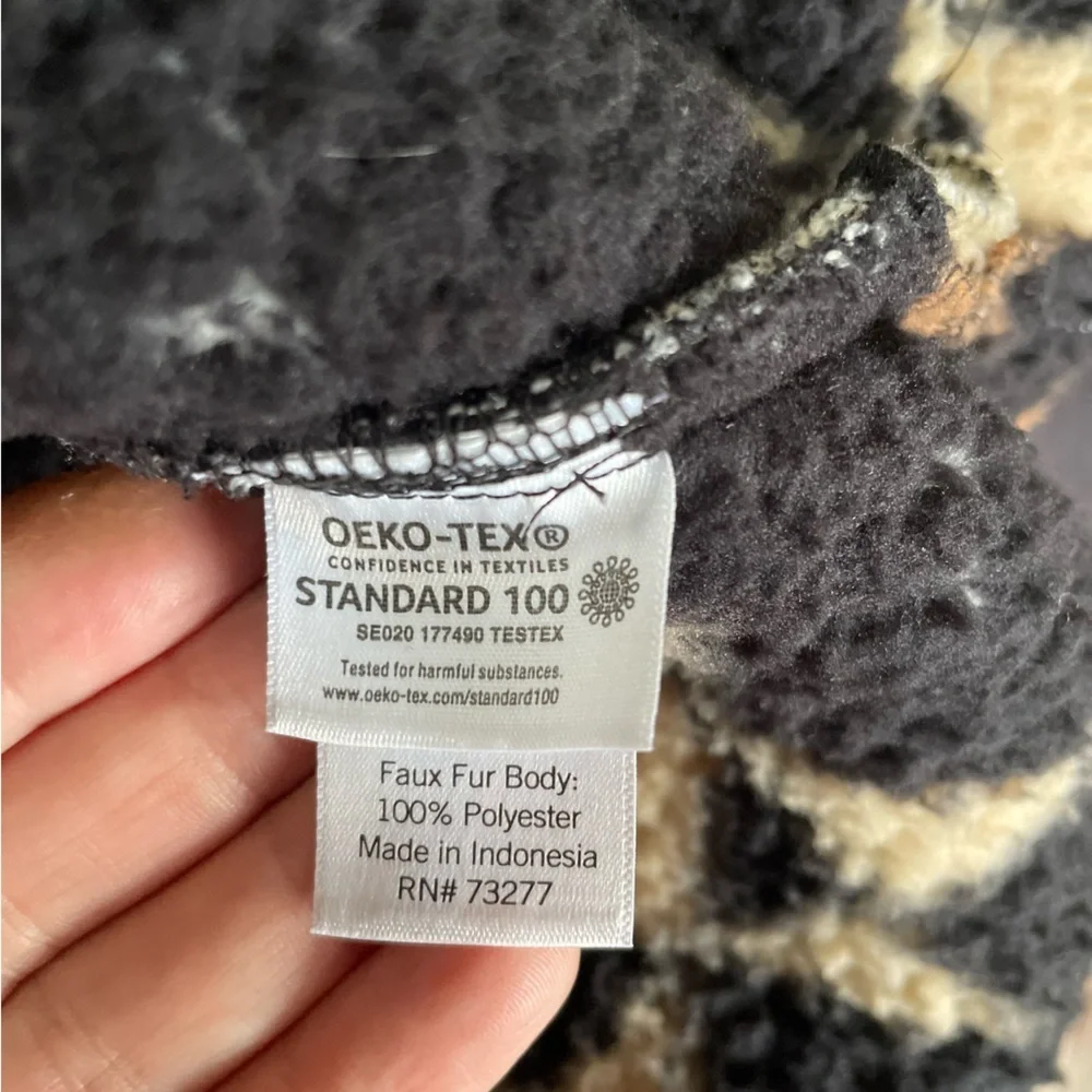 Sonoma‎ Black Star Pattern Fleece Hoodie Size Large NWOT